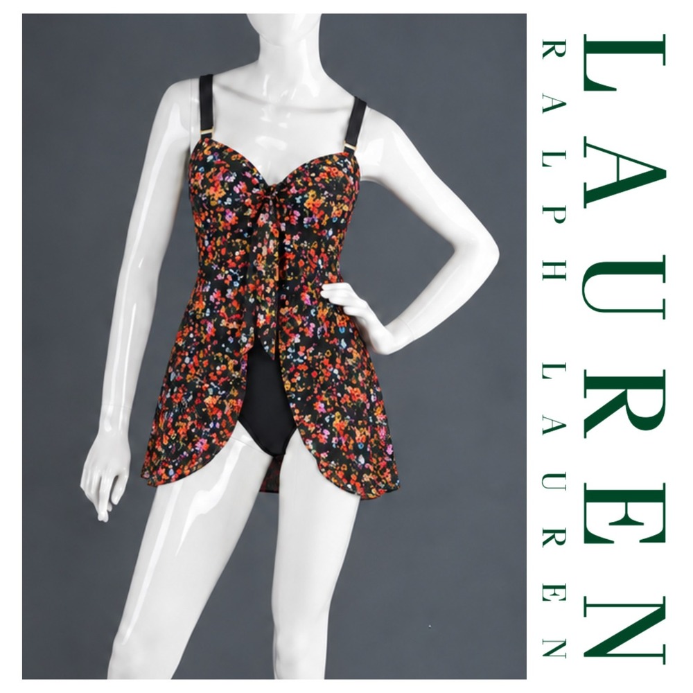 Lauren Ralph Lauren Women's Floral Swimdress One Piece Size 16